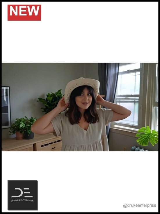 Straw Cowboy Hat Cowgirl Woven Sun Hat Western Shapeable Brim main image 4